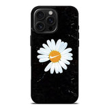 Black Marble Daisy iPhone 16 Pro Case OV10653