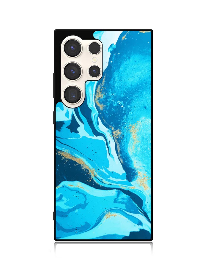 Marble Pattern Blue Samsung Galaxy S23 Ultra 5G Case QC3394