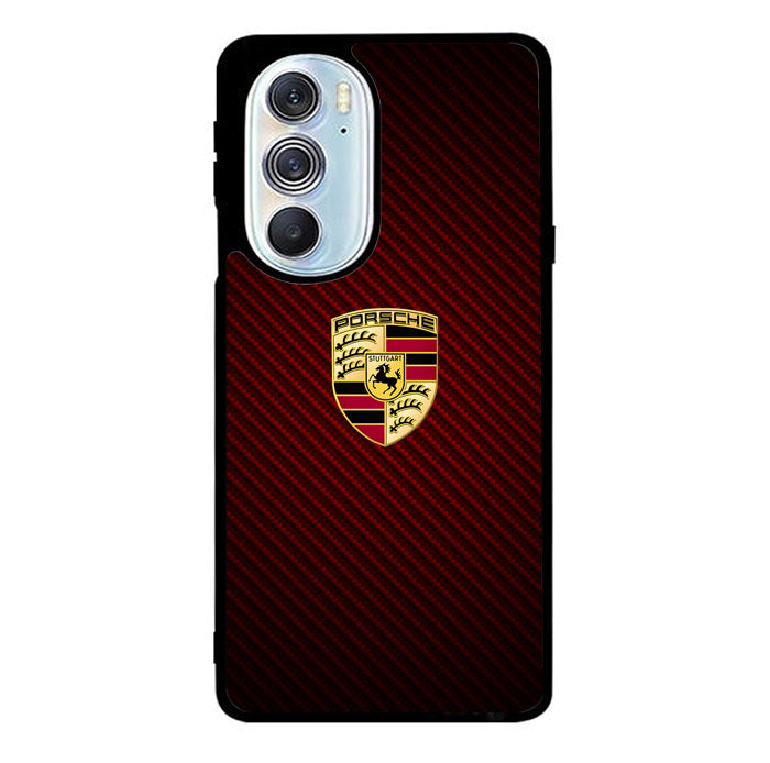 Porsche Logo Carbon Red Motorola Moto Edge 2022 Case