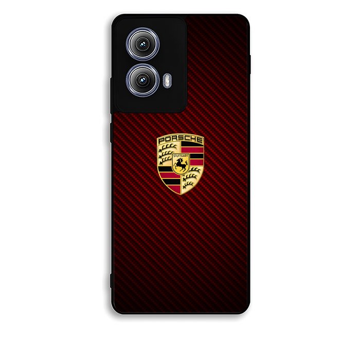 Porsche Logo Carbon Red Motorola Moto Edge 2024 Case OV0398