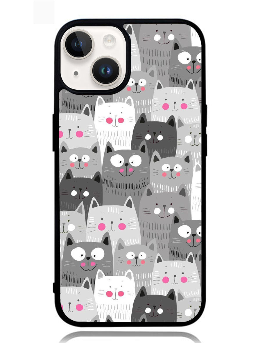 Cat Pattern iPhone 14 Plus Case