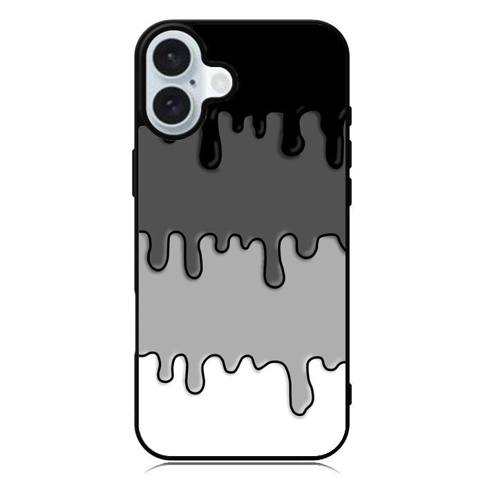 Ink Black White iPhone 16 Plus Case QC6778