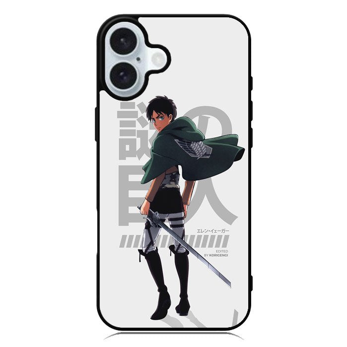Eren Yeager Attack On Titan iPhone 16 Plus Case QC8365