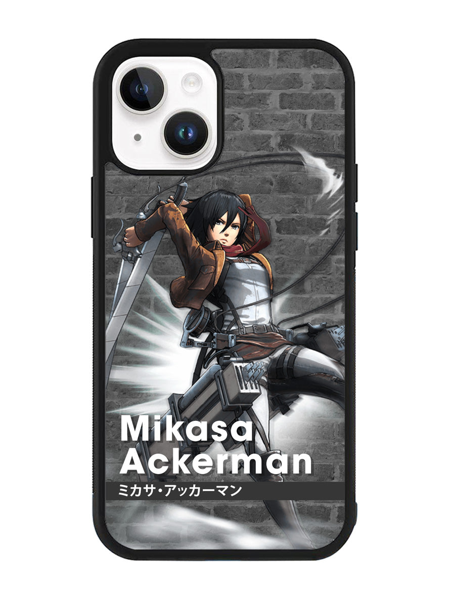 Mikasa Ackerman Attack On Titan Y iPhone 14 Plus Case QC8091