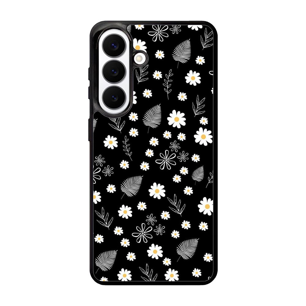 Floral Flower Black White Samsung Galaxy S26 Plus Case QC11088