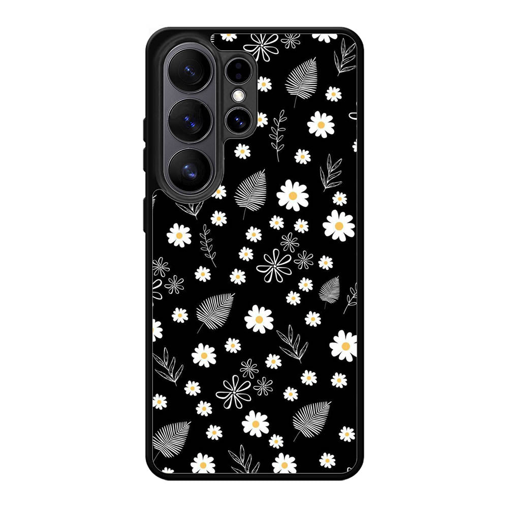 Floral Flower Black White Samsung Galaxy S26 Ultra Case QC11088