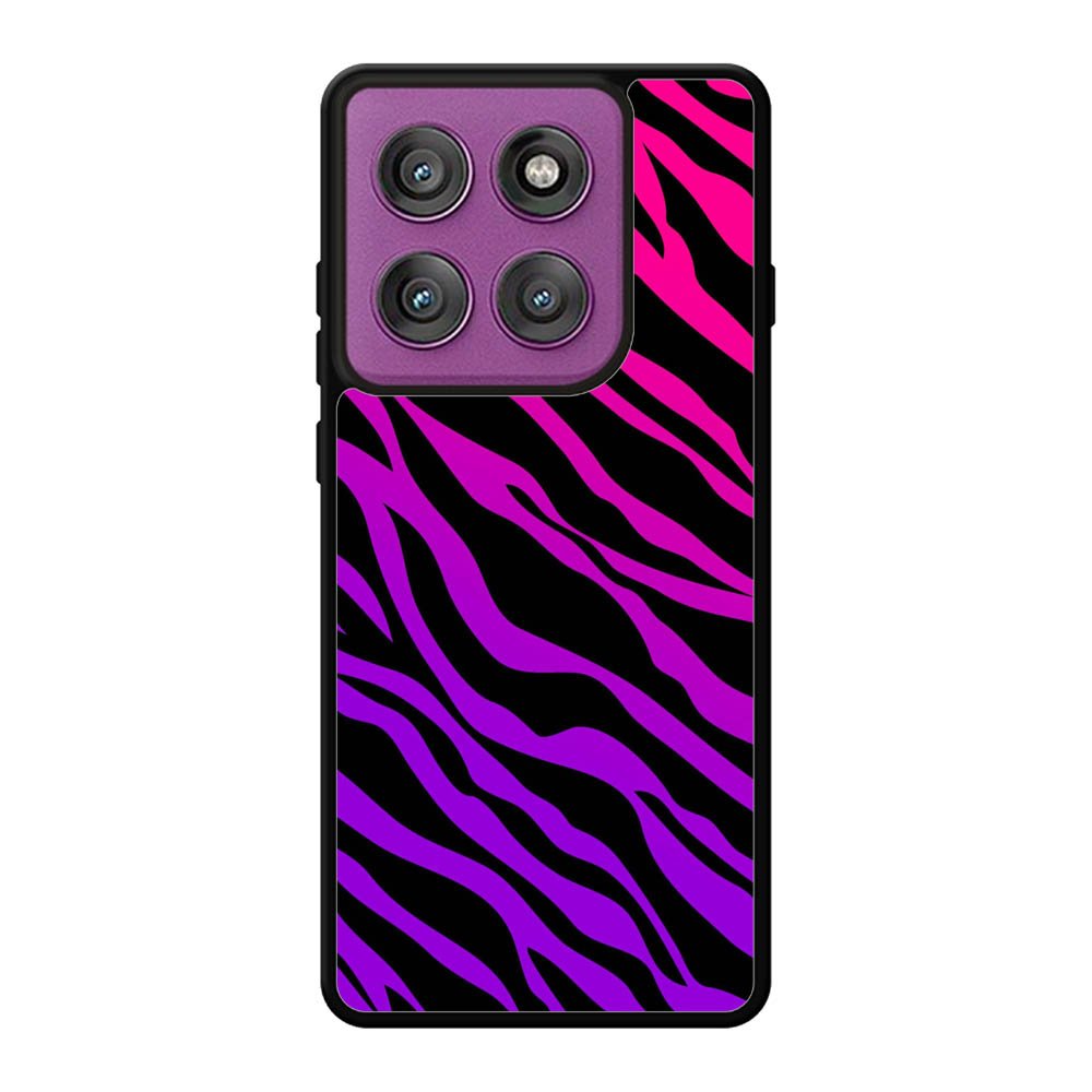 Pink Purple Zebra FLB0370 Motorola Moto Edge 60 Pro Case