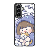 Cute Sleeping with the cat Samsung Galaxy A37 Case OV11213