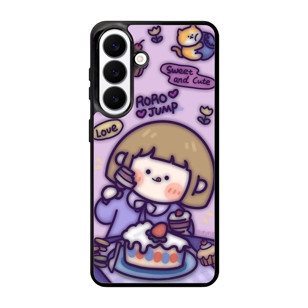 Cute Roro Jump Eat the Sweet Cake Samsung Galaxy S26 Plus Case QC11210
