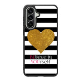 Stripes gold heart Samsung Galaxy A37 Case OV2313
