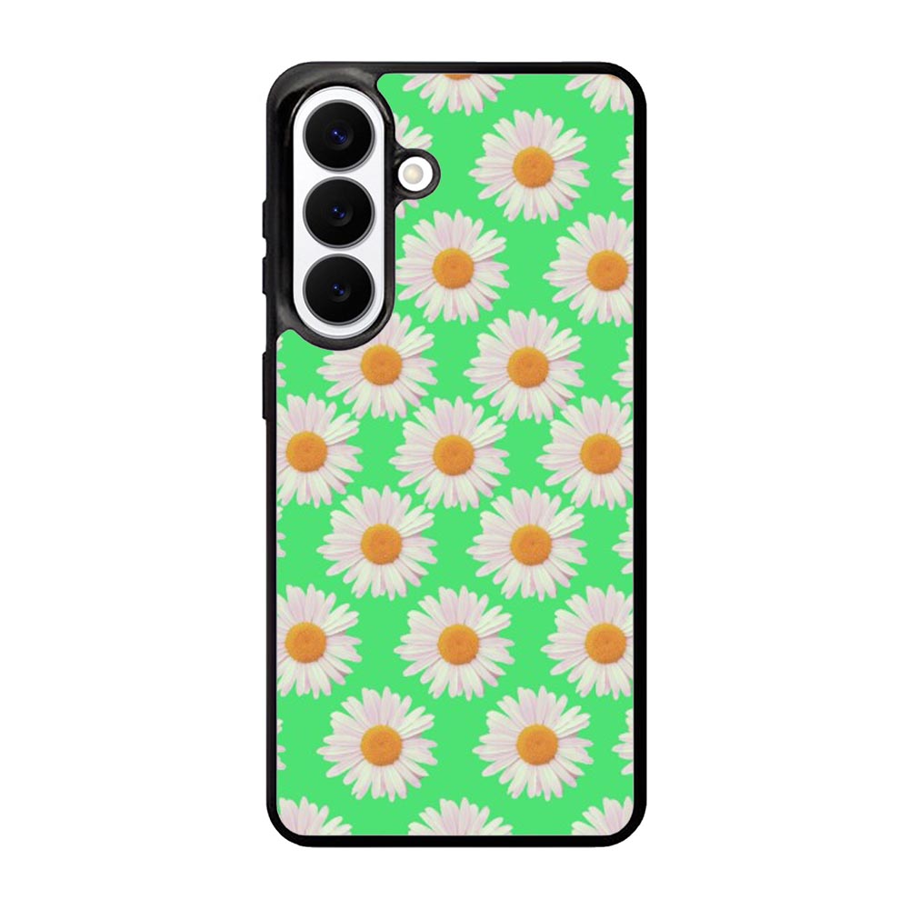Flowers Pattern Green Samsung Galaxy S26 Plus Case QC4924