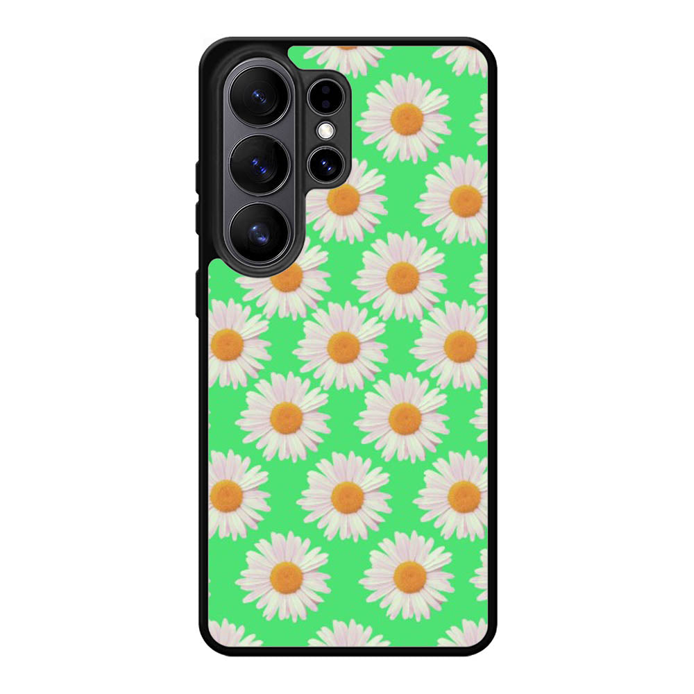 Flowers Pattern Green Samsung Galaxy S26 Ultra Case OV4924