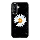 Black Marble Daisy Samsung Galaxy A37 Case OV10653