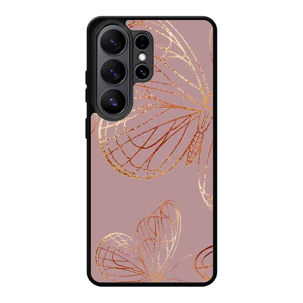 Butterfly Rose Gold Samsung Galaxy S26 Ultra Case OV10341