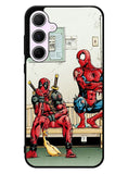 Funny Spiderman and Deadpool Samsung Galaxy A55 5G Case