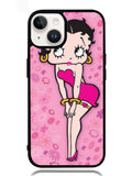 Betty Boop Pink Background flowers Google iPhone 14 Plus Case OV1885