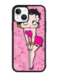 Betty Boop Pink Background flowers iPhone 15 Plus Case OV1885