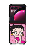 Betty Boop Pink Background flowers Motorola Moto Razr Plus 2023 , Moto Razr+ 2023 Case