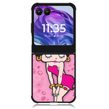 Betty Boop Pink Background flowers Motorola Moto Razr Plus 2024 , Moto Razr+ 2024 Case