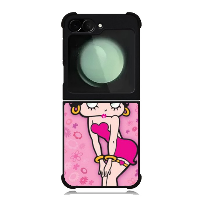 Betty Boop Pink Background flowers Samsung Galaxy Z Flip 6 Case