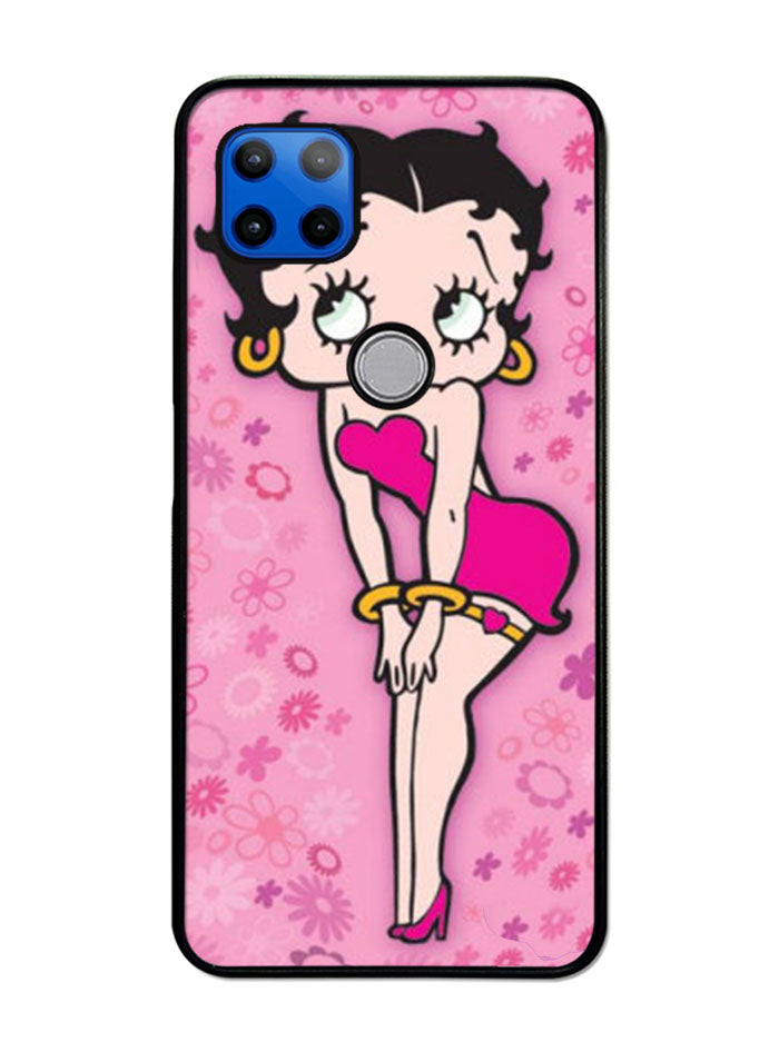 Betty Boop Pink Background flowers Motorola Moto G 5G Case , Moto One 5G Ace Case