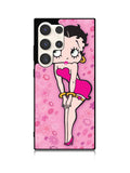 Betty Boop Pink Background flowers Samsung Galaxy S24 Ultra 5G Case