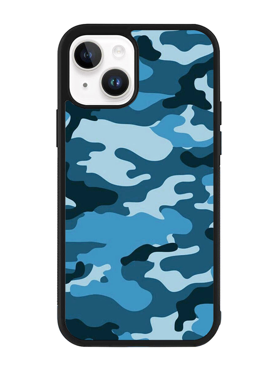 Camouflage Blue iPhone 14 Case QC4382