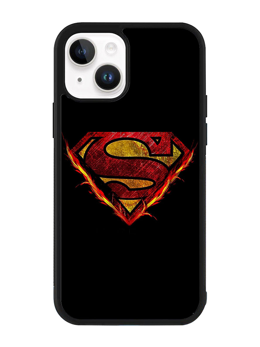 Superman Fire Logo iPhone 14 Plus Case QC2293