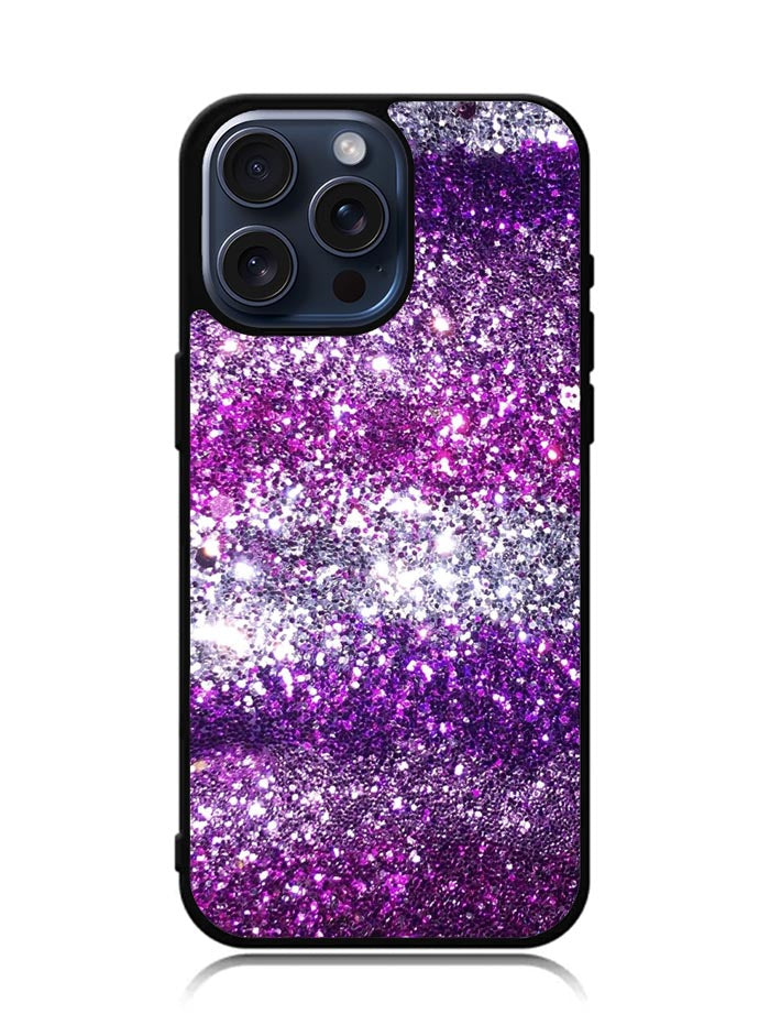 Pink Purple Silver Bling Sparkling Sparkles iPhone 15 Pro Case OV2916