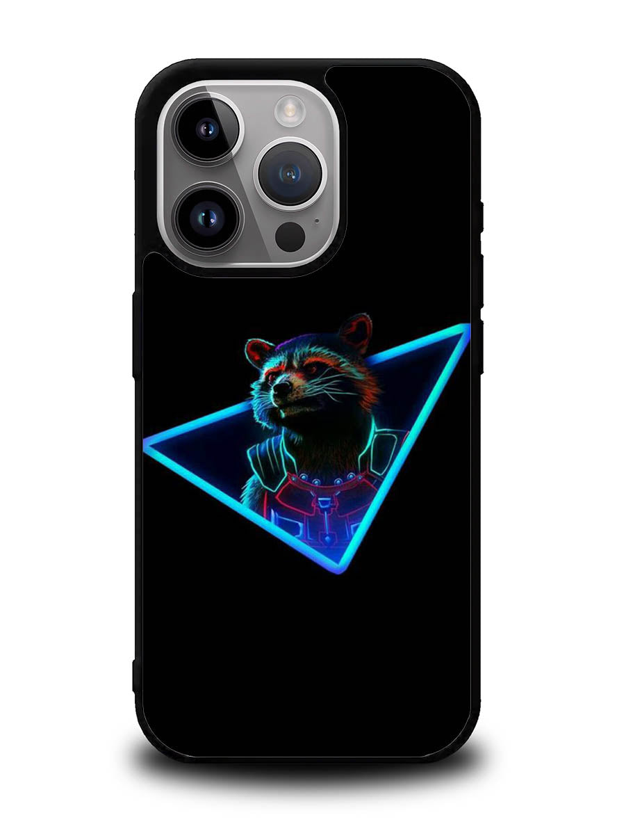 Rocket Raccoon Neon iPhone 16 Pro Max Case QC1920