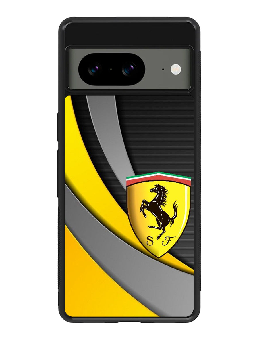 Yellow Ferrari Logo Google Pixel 8A Case QC1921