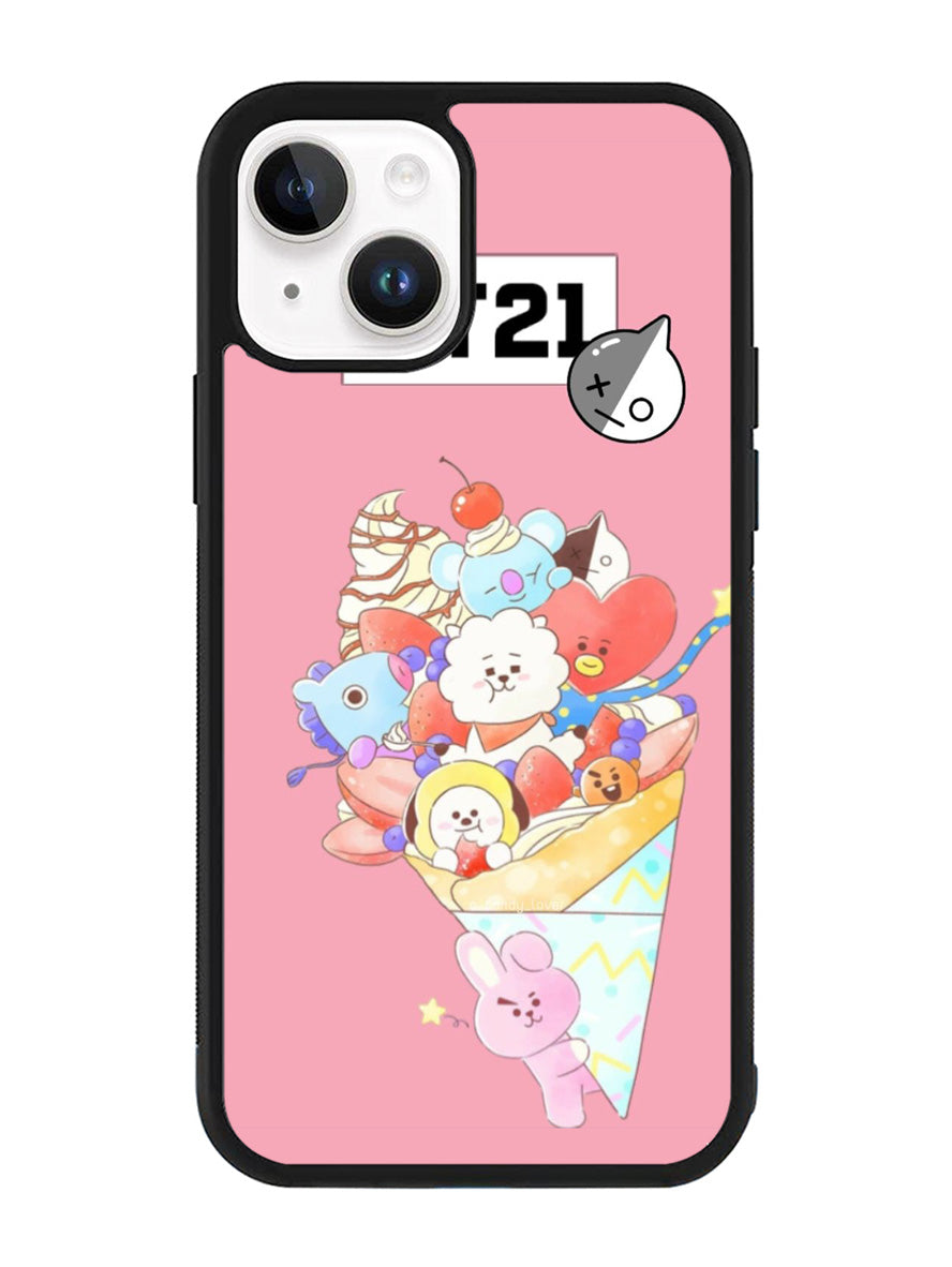 BTS BT21 Pink Cute iPhone 14 Plus Case QC4309