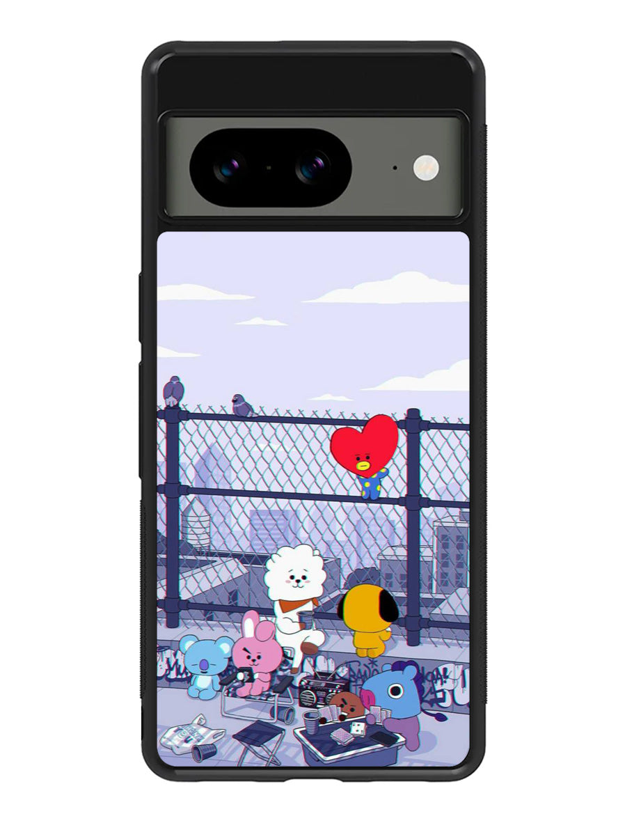 BTS BT21 Cute Rooftop Google Pixel 8A Case QC4270
