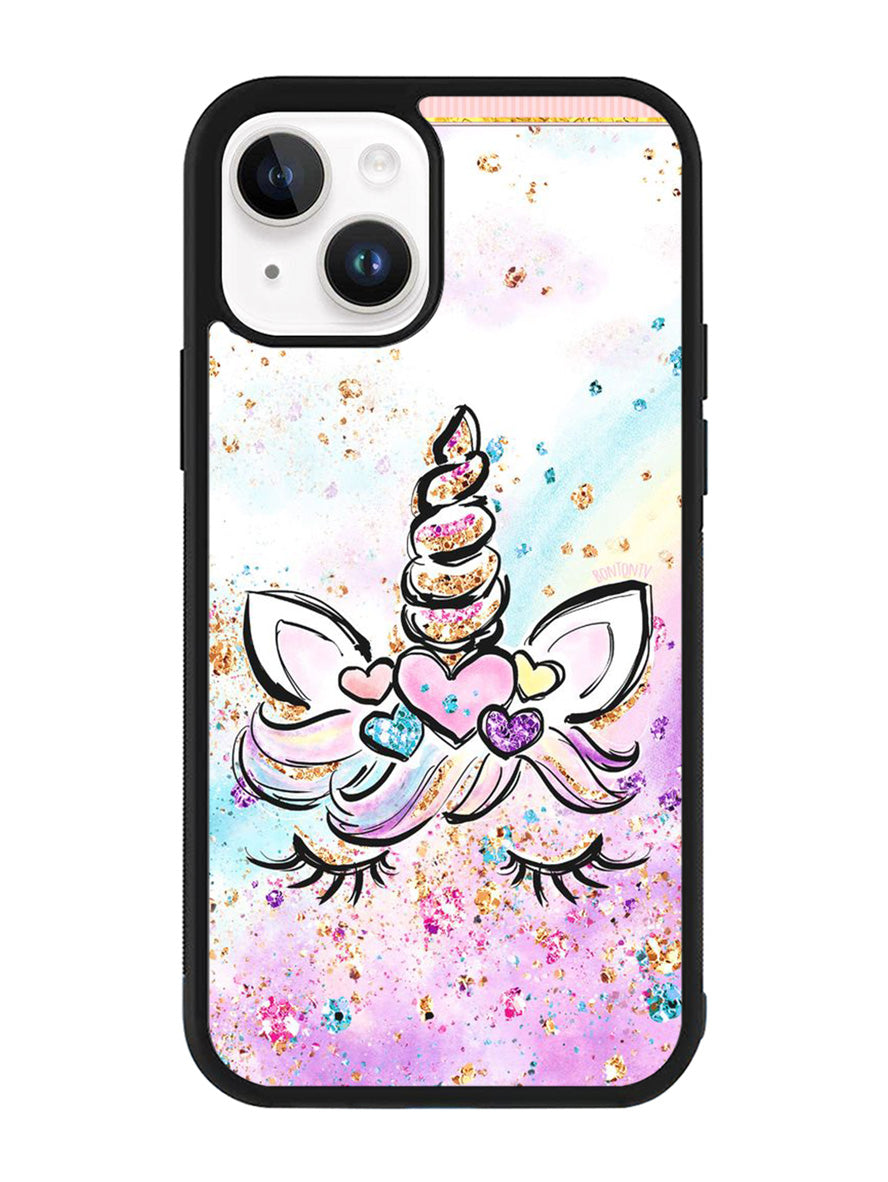 Cute Unicorn Sparkling iPhone 15 Plus Case OV8421