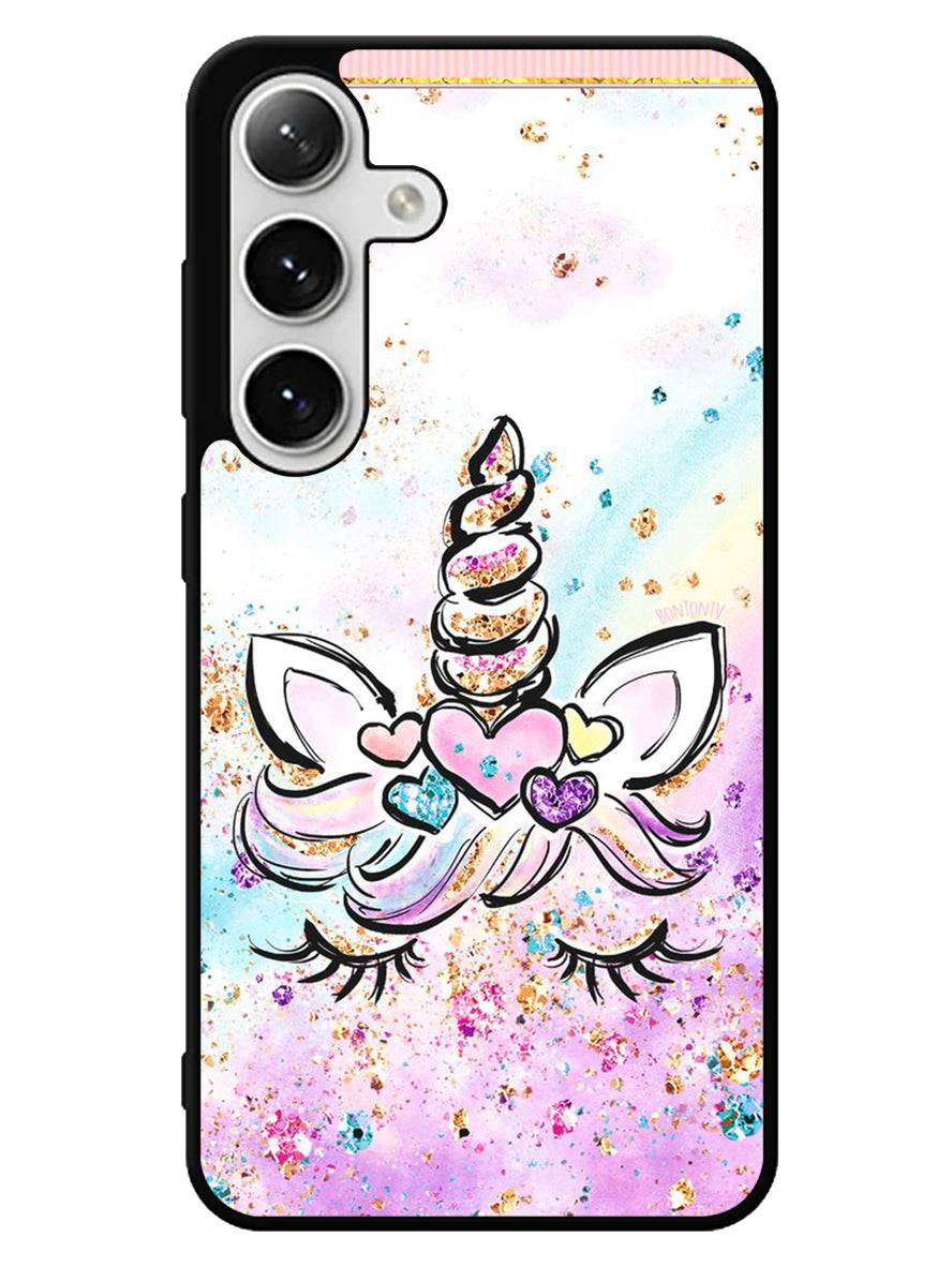 Cute Unicorn Sparkling Samsung Galaxy S25 5G Case