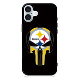Pittsburgh Steelers skull flags iPhone 16 Plus Case QC2852