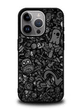 Doodle Grey Cool iPhone 14 Pro Max Case QC7100