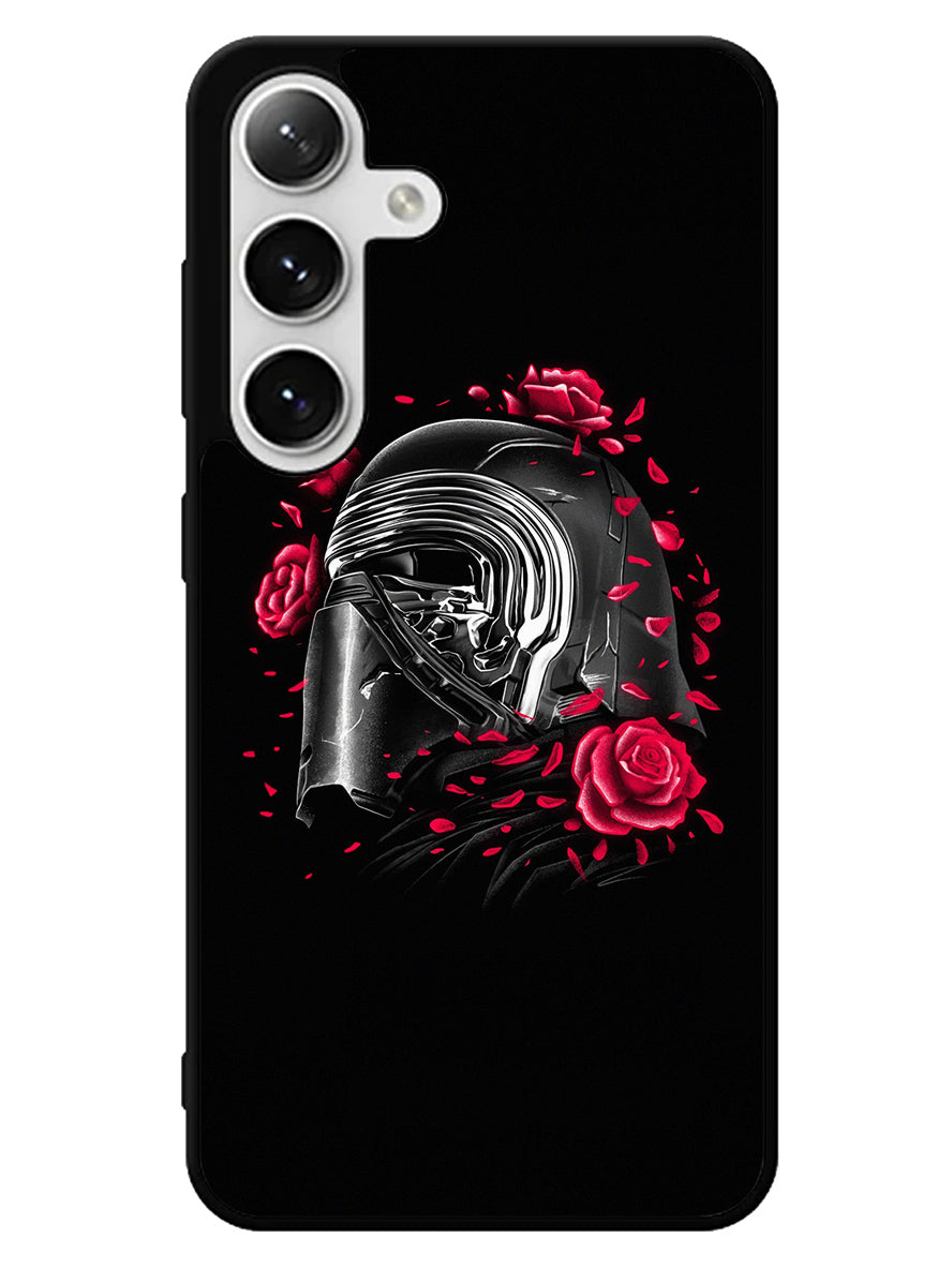 Star Wars Kylo Ren Helmet and Roses Samsung Galaxy S25 5G Case