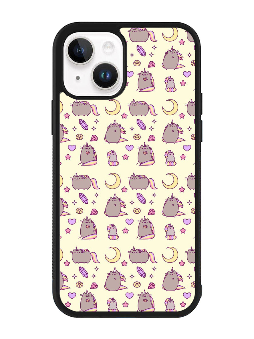 Pusheen The Cat Moon Pattern iPhone 14 Case QC6948