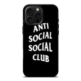 Anti Social Social Club Black White iPhone 16 Pro Case OV7174