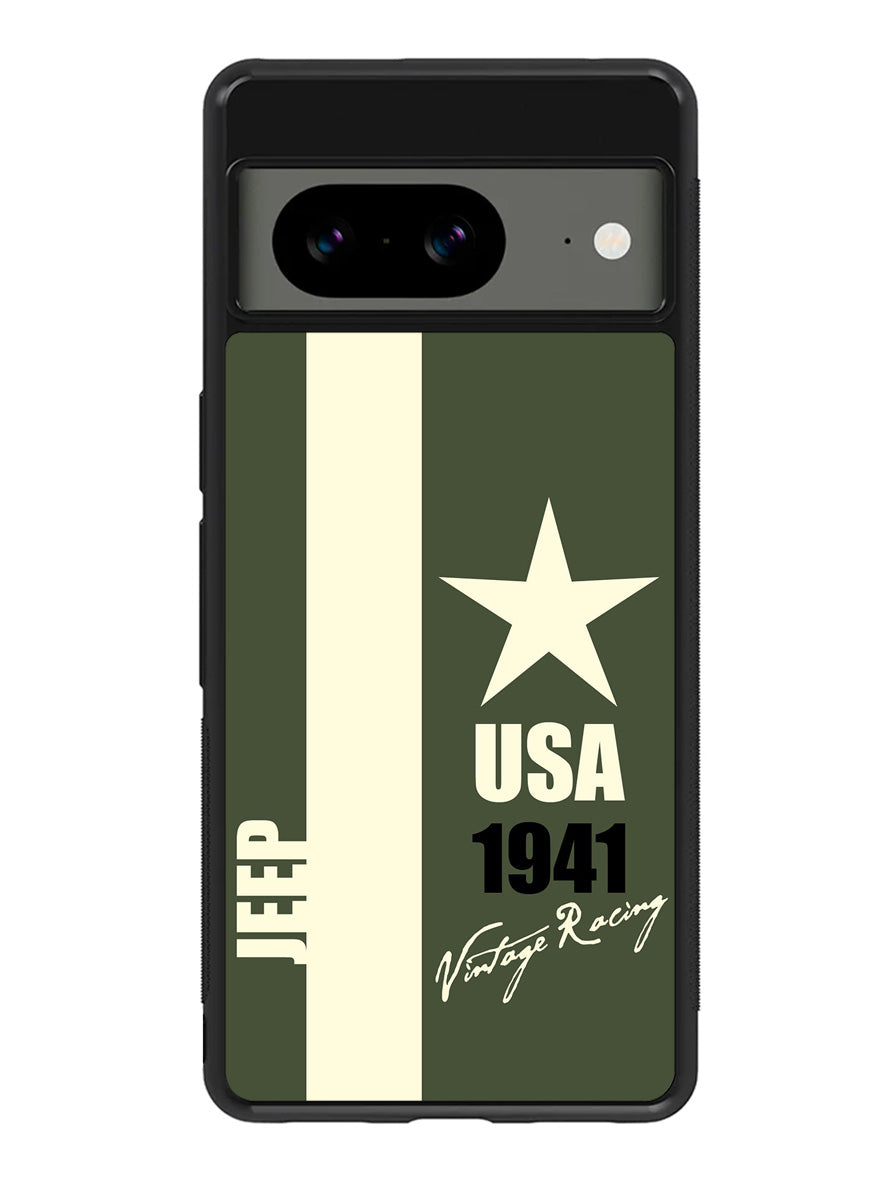 Jeep Vintage Racing USA 1941 Google Pixel 8 Case QC9800