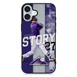 Trevor Story 27 Colorado Rockies iPhone 16 Plus Case QC9832