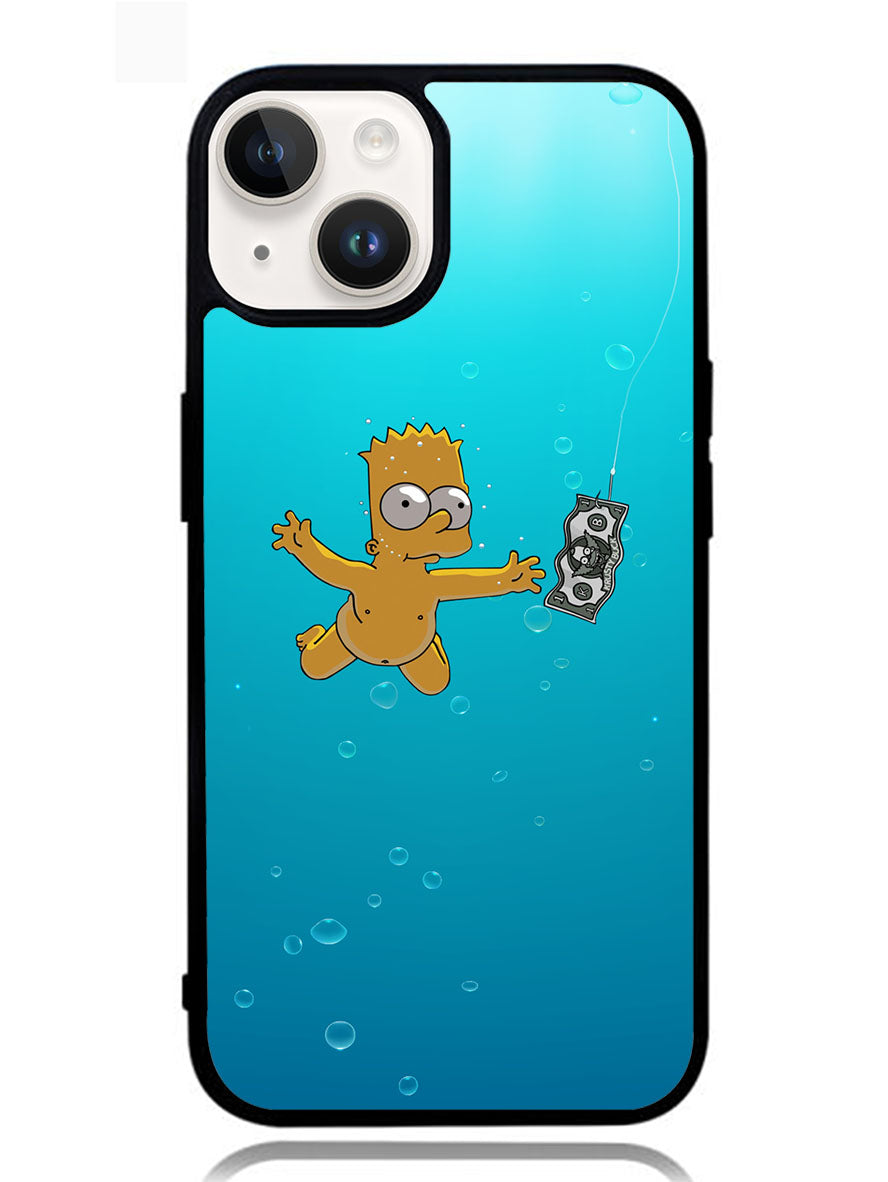 Bart Simpsons Nevermind Nirvana iPhone 14 Plus Case OV9891