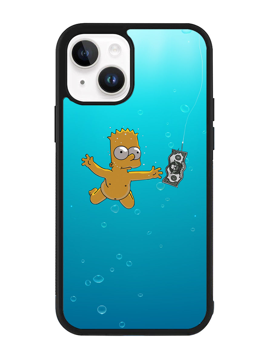Bart Simpsons Nevermind Nirvana iPhone 15 Case OV9891