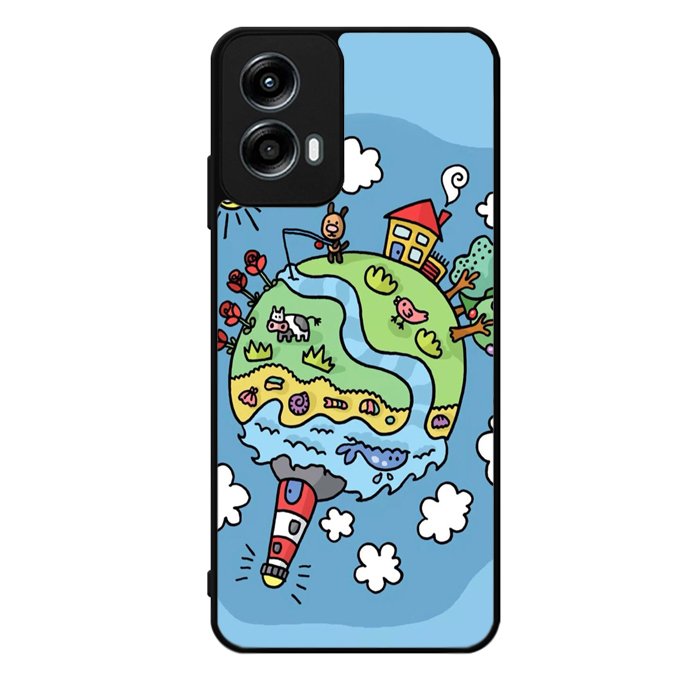 Cute Doodle Art Motorola Moto G Play 2024 Case OV8813
