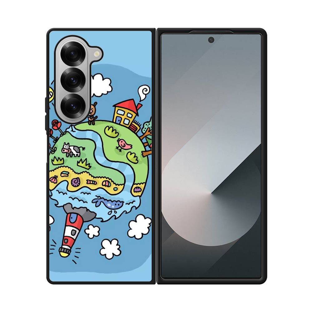 Cute Doodle Art Samsung Galaxy Z Fold 7 5G Case QC8813