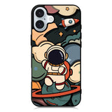 Cute Astronaut Run in Space iPhone 16 Plus Case QC8811