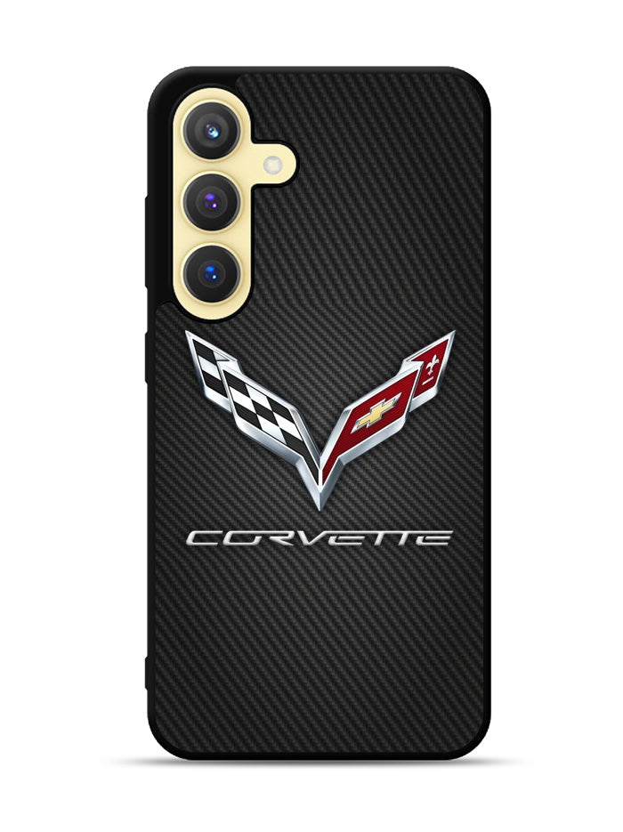 Corvette Logo Carbon 2nd Samsung Galaxy S25 Plus 5G , Samsung Galaxy S25+ 5G Case