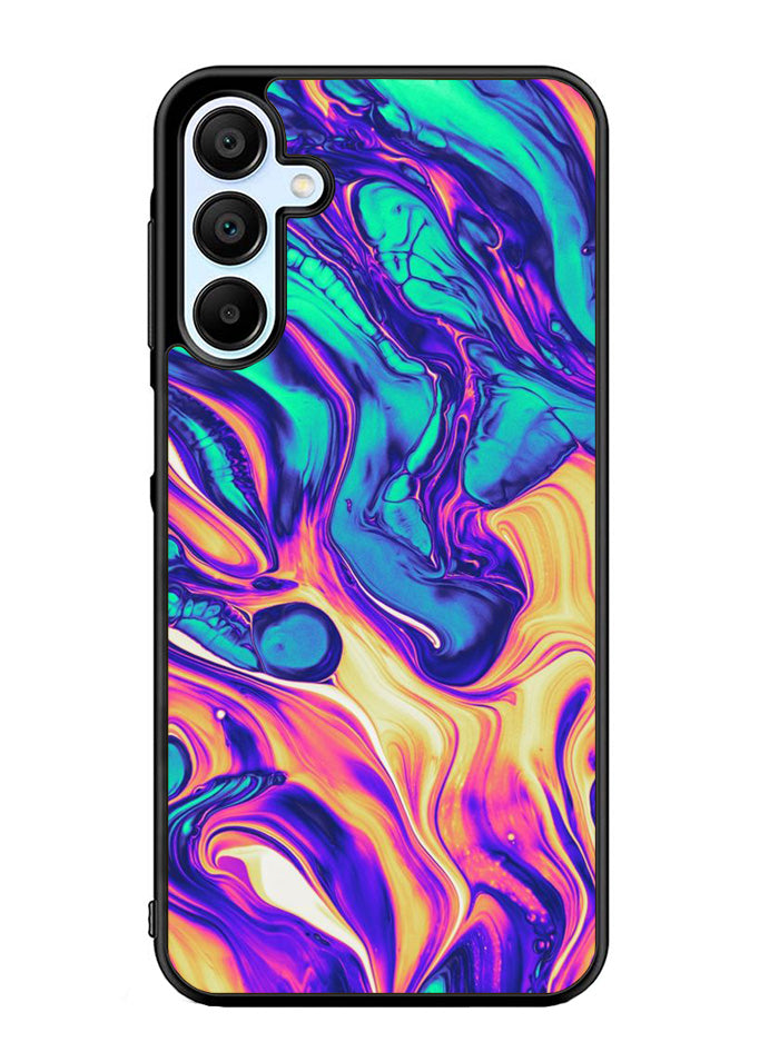 Swirl Paint Blue and Yellow Samsung Galaxy A15 5G Case OV10837