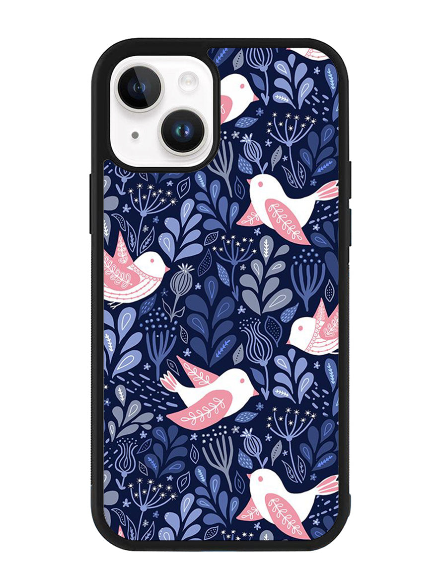 Bird Flower Pattern iPhone 15 Case OV10906